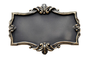 Empty Metal Retro Name Plate Isolated on White and Png Transparent Background