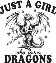 Vintage dragon vector illustration