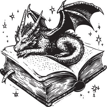 Vintage dragon vector illustration