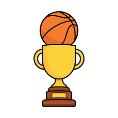 Basketball Trophy Vector, Champion Award, Sports Tournament Prize Illustration