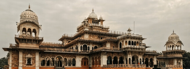 Albert Hall Museum in Jaipur, India. Government Central Museum in Ram Niwas garden in Jaipur, Rajasthan state of India