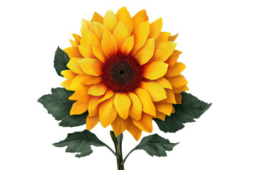 sunflower icon yellow floral vector flat botanical design minimalist isolated style isolated on transparent background