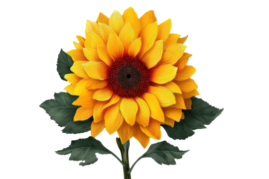 sunflower icon yellow floral vector flat botanical design minimalist isolated style isolated on transparent background