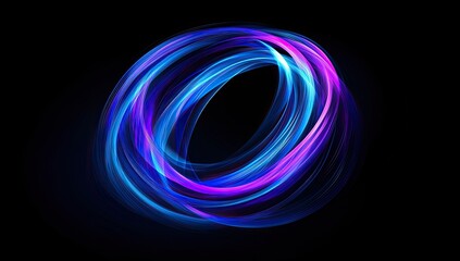 Abstract light trails forming concentric circles