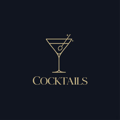 Cocktail Martini Glass Logo
