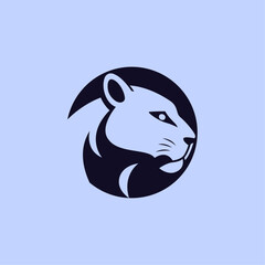 Cougar Head in a Circle Logo