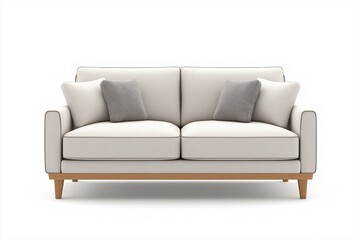 Modern Minimalist Sofa with Wooden Legs. Sleek and Comfortable Upholstered Furniture for Stylish Home Interiors