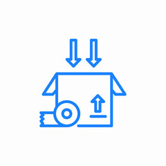 taped box arrows icon sign vector