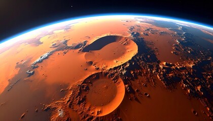  planet mars surface from space