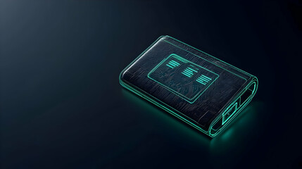 Glowing Circuit Board Design On Dark Background