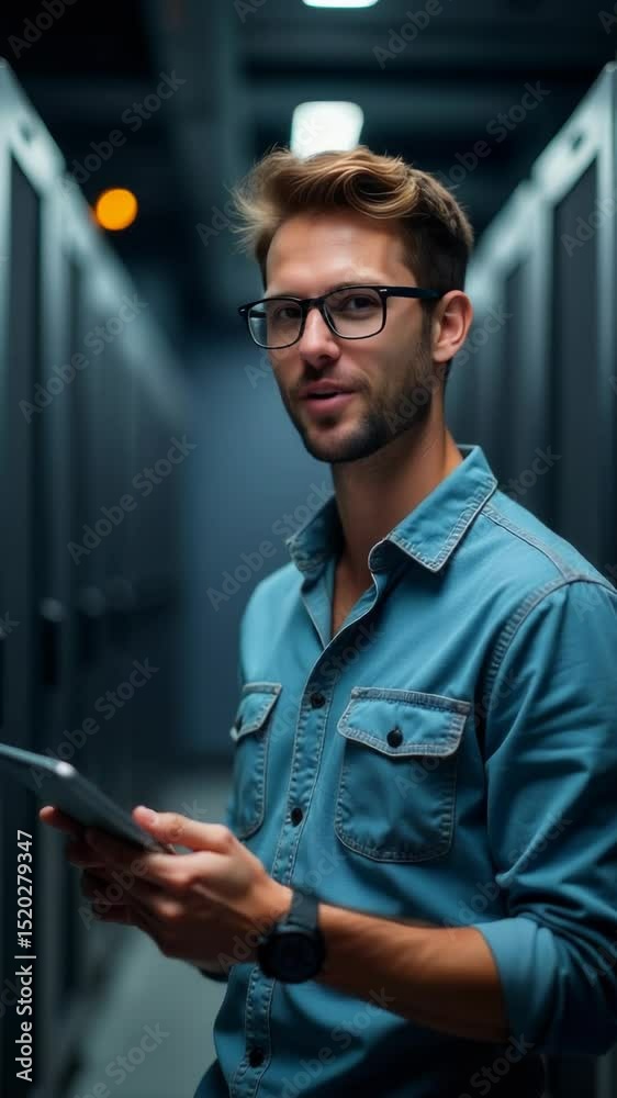Poster a person holds a cell phone, ready to make a call or check the screen
