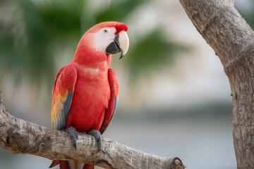 stunning exotic bird perched gracefully displaying its colorful feathers against clean ultrabright background