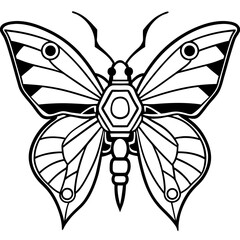 Minimal Cyber Butterfly Vector on White