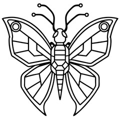 Futuristic Butterfly Line Art – Clean Background