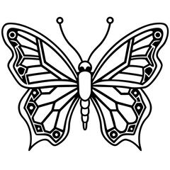 Futuristic Butterfly Line Art – Clean Background