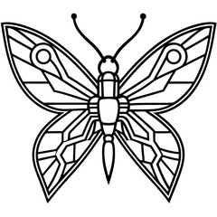 Futuristic Butterfly Line Art – Clean Background
