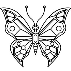 Futuristic Butterfly Line Art – Clean Background
