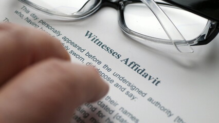 Finger tapping on witnesses affidavit form