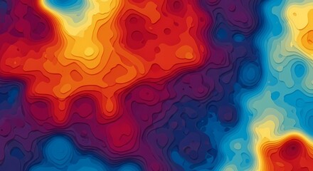 Colorful Topographic Map: Abstract Layers of Creativity and Depth