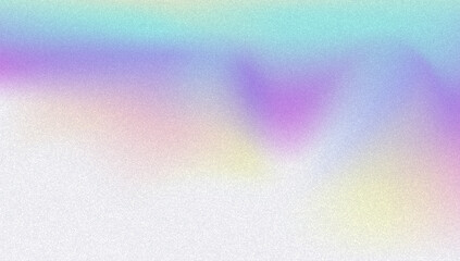Noise Gradient Background. Abstract Grainy Bg In Pink, Purple And Blue Colors. Iridescent Hologram. Pearlescent Holographic Texture With Rainbow Foil. Modern Film Photo With Fluorescent Dust