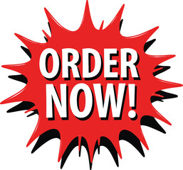 Order Now! Red Burst Graphic