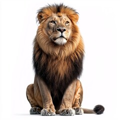 Fototapeta premium Majestic Male Lion Wildlife Portrait in African Grasslands. The King of the Jungle