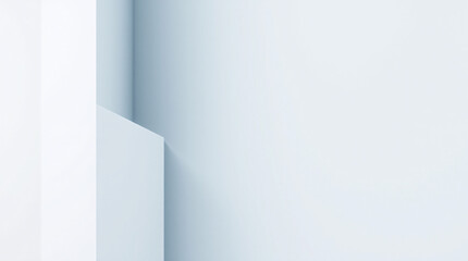 Modern white building with geometric design under clear sky.