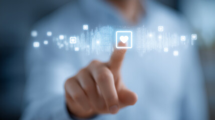 Businessman Engaging with Customer Data in Modern Workspace