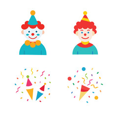 Fototapeta premium Birthday flat color element 