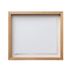 Wooden picture frame isolated on transparent background