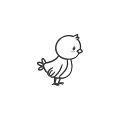 cute cartoon chick in doodle style.Easter chick.Vector illustration
