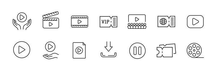 Media and entertainment icons for digital projects and applications