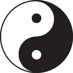 A symbolic yin and yang sign featuring a balance of dark and light elements in a circular design