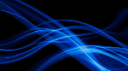 Naklejka premium Vibrant blue abstract wave with dynamic motion and glowing energy, creating a modern design.