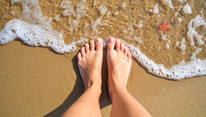 bare feet on the beach