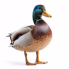 Obraz premium Colorful Mallard Duck on a Picturesque Pond. Exploring Waterfowl Behavior and Habitat in Rural Ecosystems