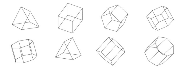 three dimensional geometric Shapes isolated