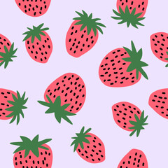 Cute strawberry fruits pattern background vector design