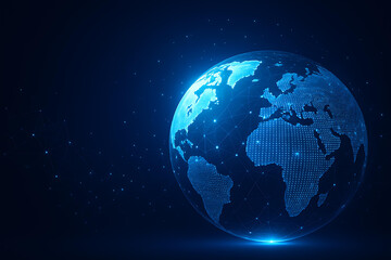 Naklejka premium Global Digital Network and Technology Background