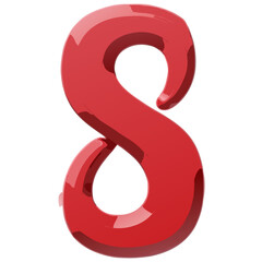 Abstract Red and Pink Swirls with Brushstroke Texture on Transparent Background