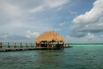Conjunto de vistas y paisajes de la laguna de Bacalar, Quintana Roo