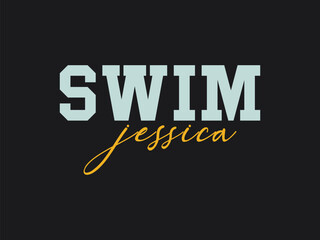 Jessica swim tee art customizable swimming t shirt for swim enthusiasts