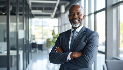 Fototapeta premium Successful mature businessman looking at camera with confidence