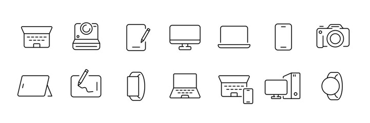 Digital device icons for technology and design projects