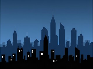 Naklejka premium modern city silhouette background illustration