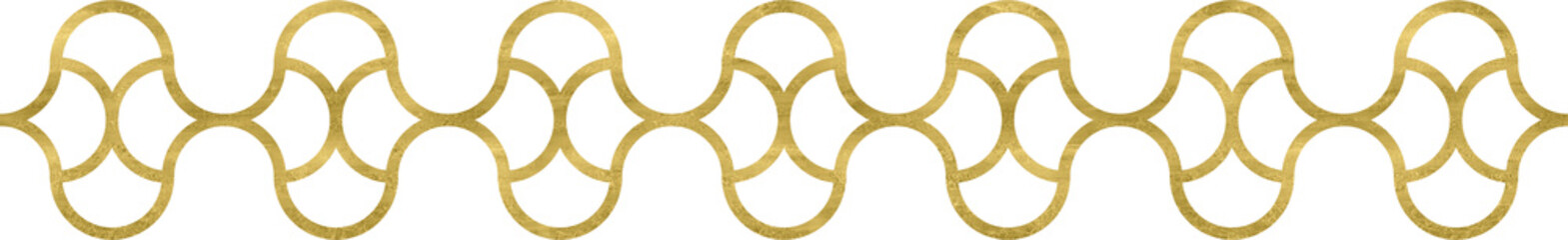 Golden Geometric Decorative Pattern Border
