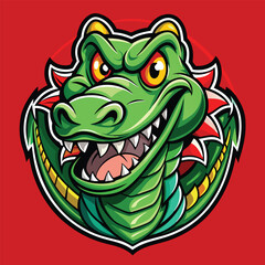 Angry Green Alligator Mascot