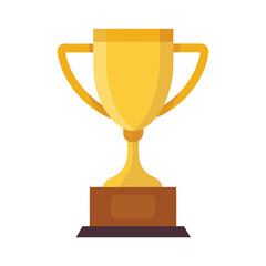 Golden Trophy Award isolated on white background , gold cup