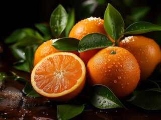 oranges and leaves