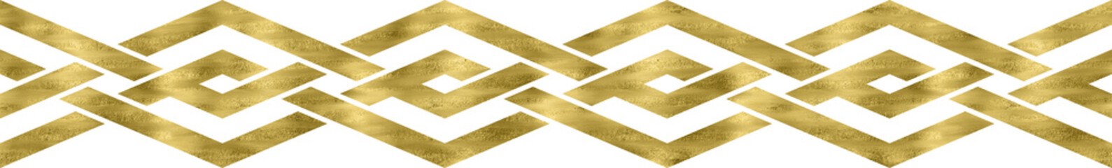 Golden Geometric Decorative Pattern Border